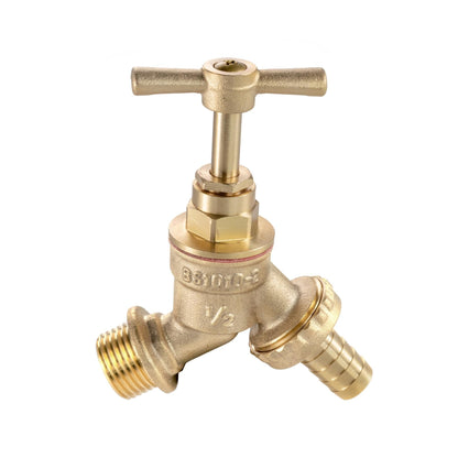 20mm MDPE Tee & Brass Bib Tap – ½″ Hose Barb