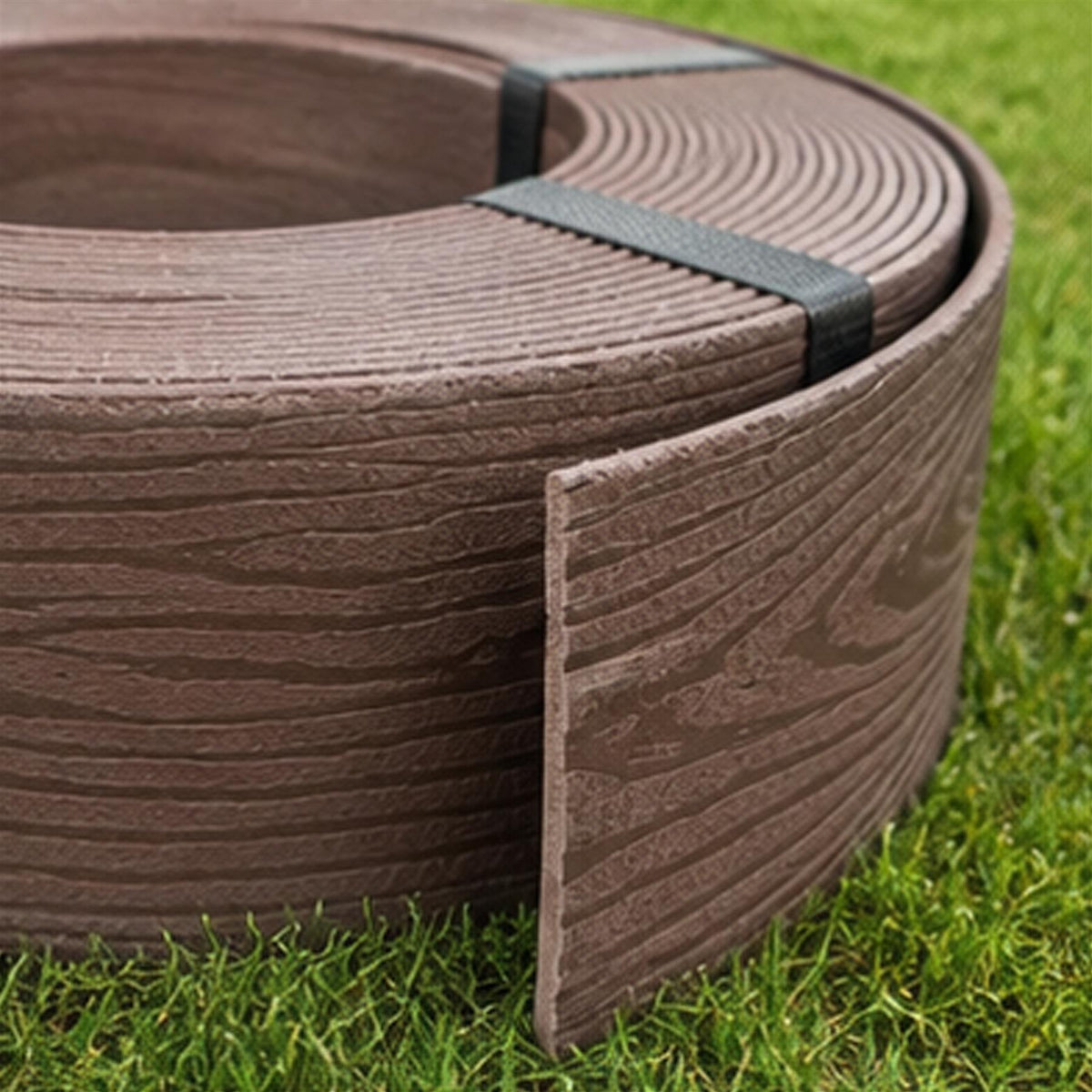 Bradas Brown Wood-Effect Lawn Edging – 78mm × 10m