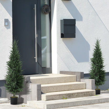 Set of 2 Decorative Artificial Plant, Cypress Tree in Pot 120 cm