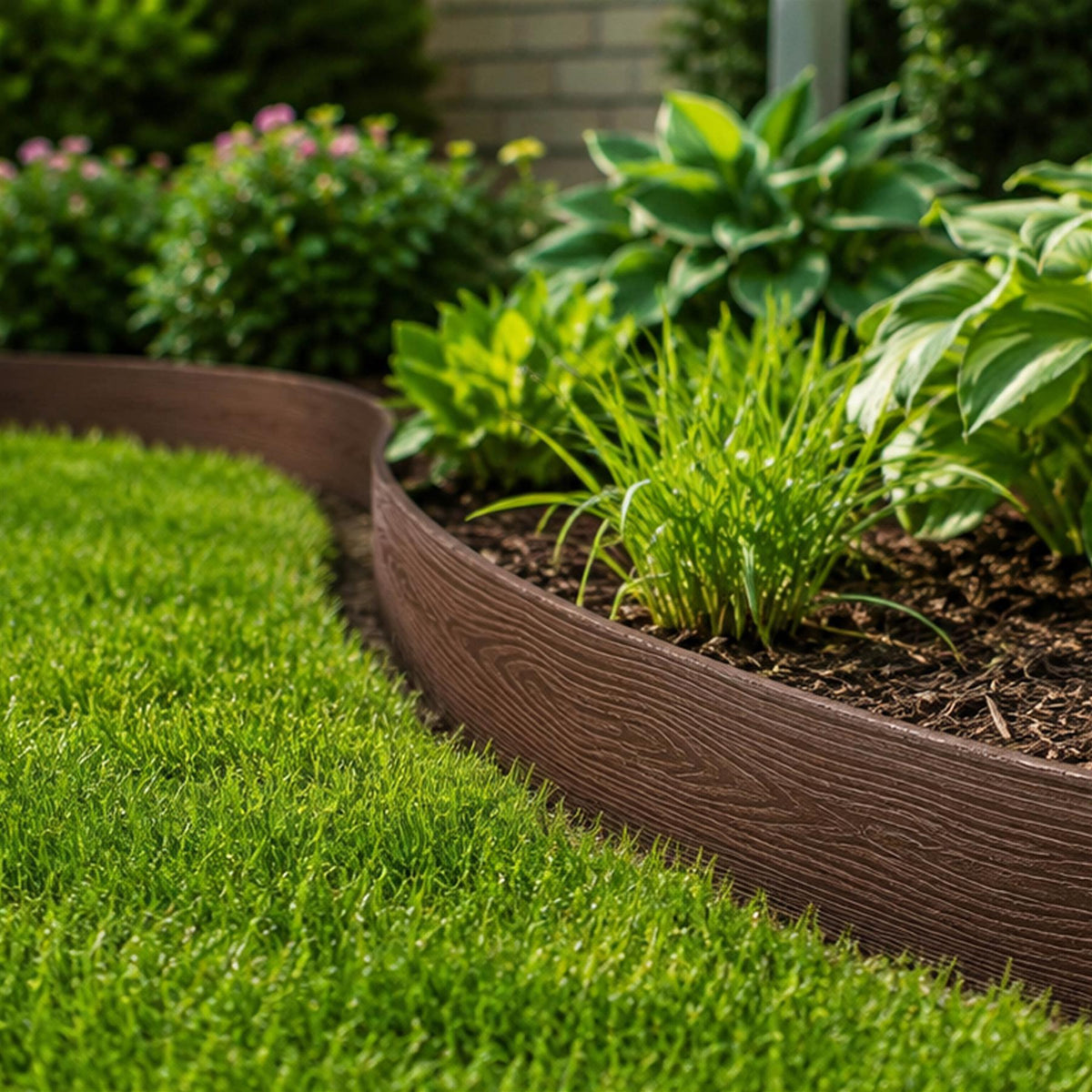 Bradas Brown Wood-Effect Lawn Edging – 78mm × 10m