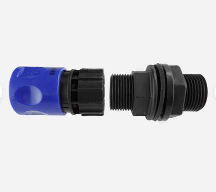 ¾″ BSP Water Butt Connector & Blue Female Quick Socket