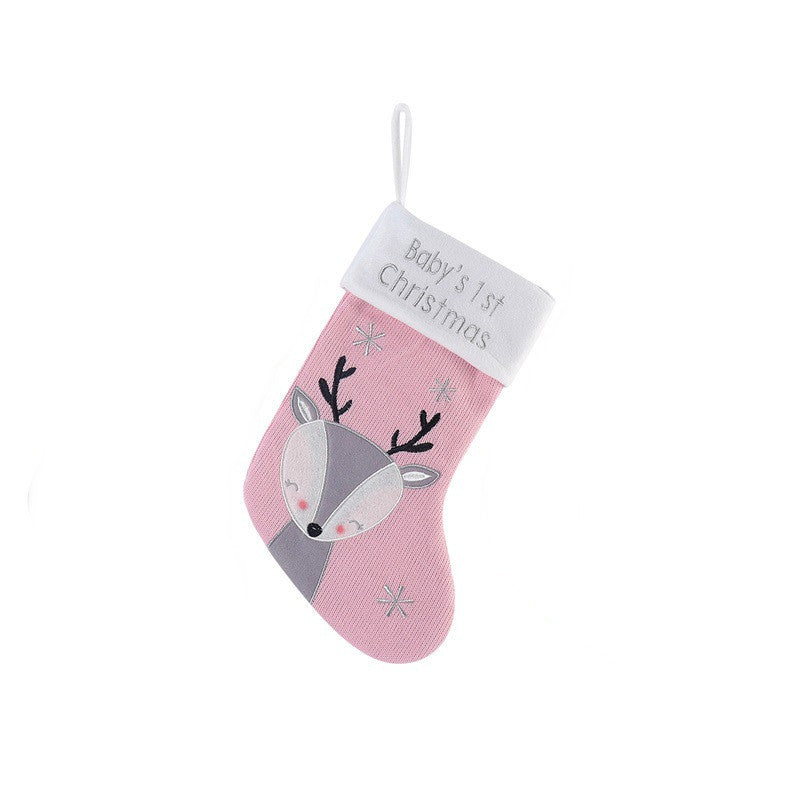 Christmas Fox Baby's 1st Christmas Wool Stocking