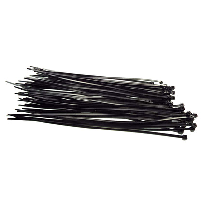 100 Cable Ties (3.6mm x 200mm) Black