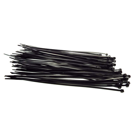 100 Cable Ties (3.6mm x 200mm) Black