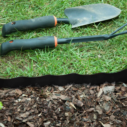 Bradas Wavy Lawn Edging – 9m x 10cm, Black