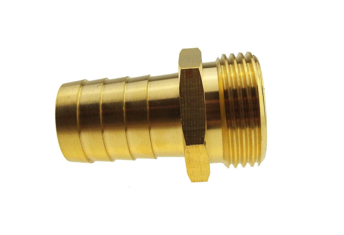 Brass Hose Tail Adapter – 25mm Barb × ¾″ BSP Male