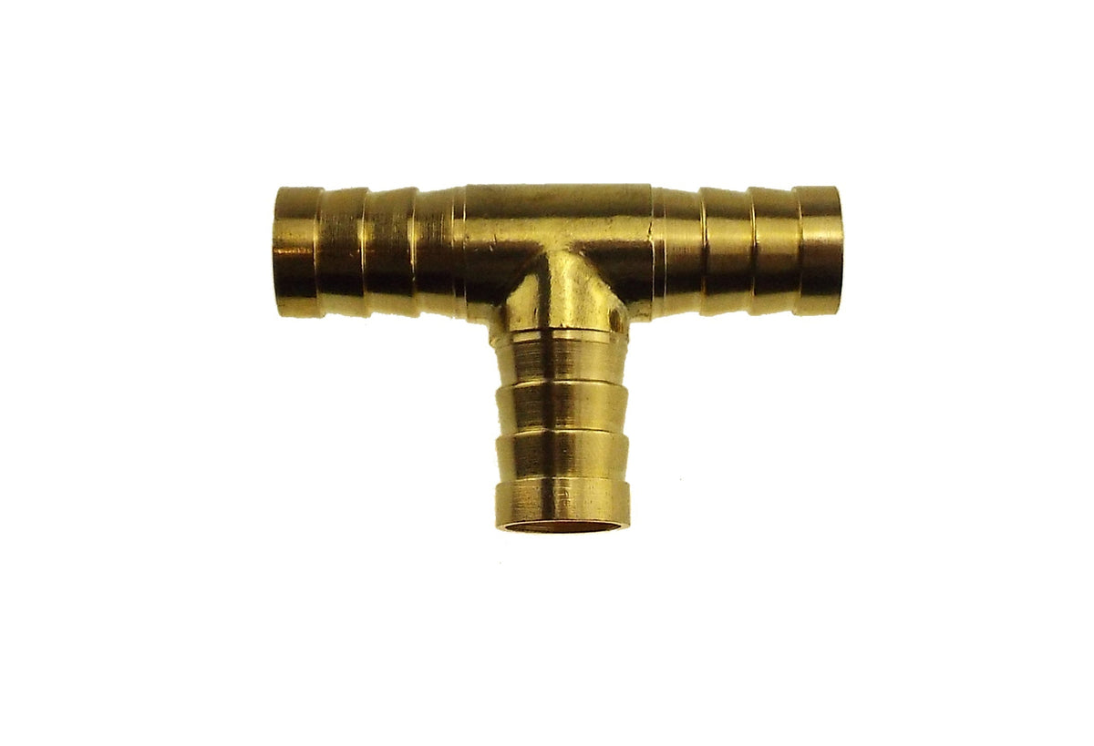 Brass T-Piece Hose Connector – 10mm Barbs