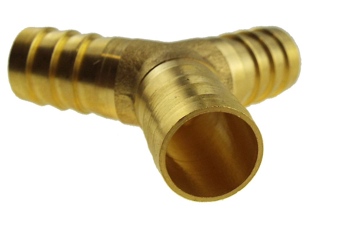 Brass Y-Piece Hose Connector – 8mm Barbs