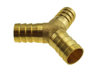 Brass Y-Piece Hose Connector – 8mm Barbs