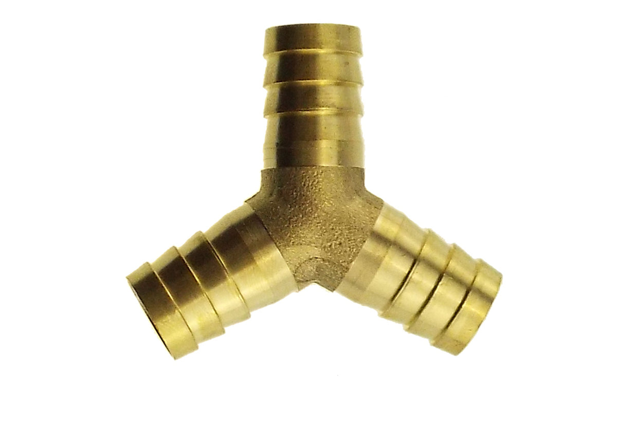 Brass Y-Piece Hose Connector – 8mm Barbs