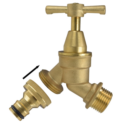 Brass Bib Garden Tap Kit – ½″ / ¾″ BSP Inlet