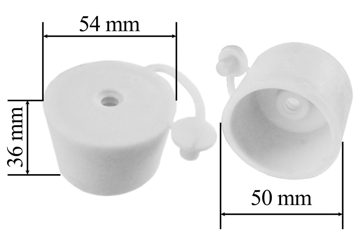 KZ54 Rubber Demijohn Bung with Plug Cap – 54–50mm Taper