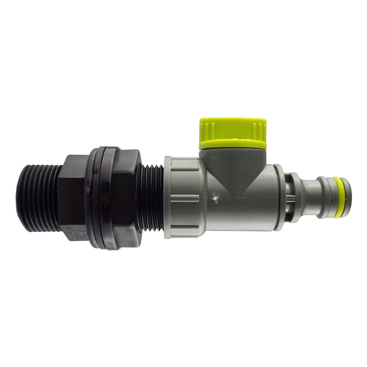 ¾″ BSP Container Drain Kit – Bulkhead & Lime Quick-Connect Valve