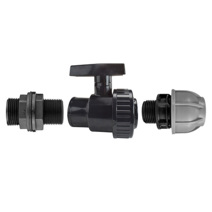 1″ BSP Water Butt Kit – Full-Flow PP Valve & 25mm MDPE
