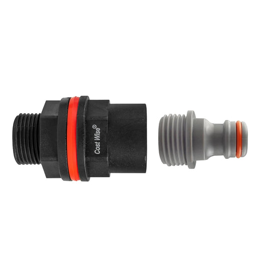 ¾″ BSP Water Butt Fitting with White Line Male Quick Plug