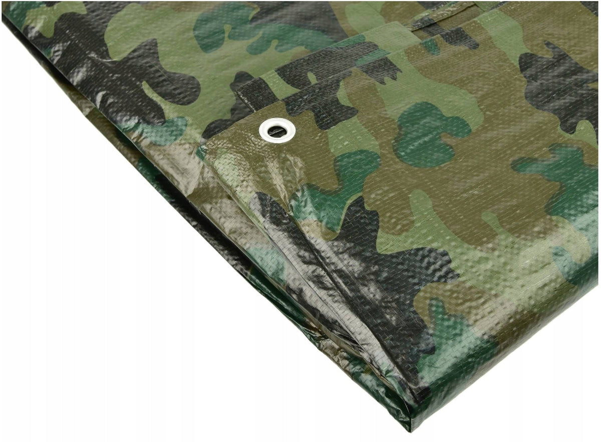 90gsm Camouflage Tarpaulin – 4m × 8m, Pack Options