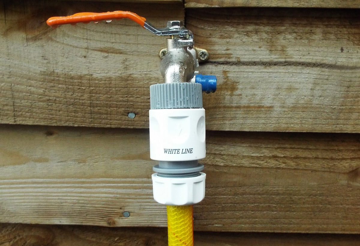 White Line Quick Hose Connector for ¾″ Hose – Grey/White