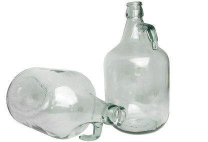 2 × 5L Glass Demijohns – Plain Bottles with Handles