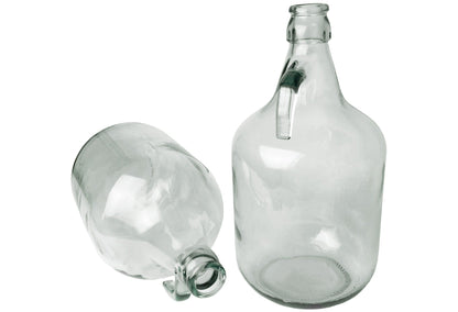 2 × 5L Glass Demijohns – Plain Bottles with Handles
