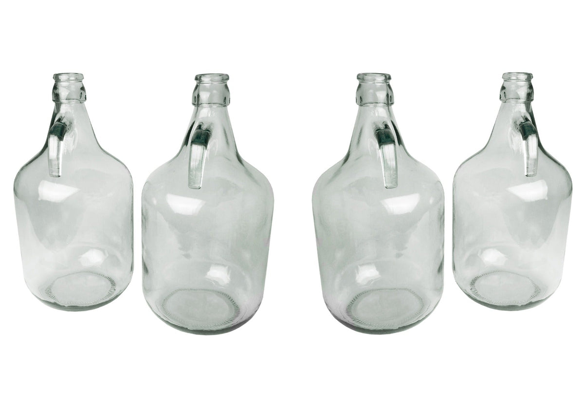 4 × 5L Glass Demijohns – Plain Bottles