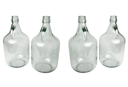 4 × 5L Glass Demijohns – Plain Bottles