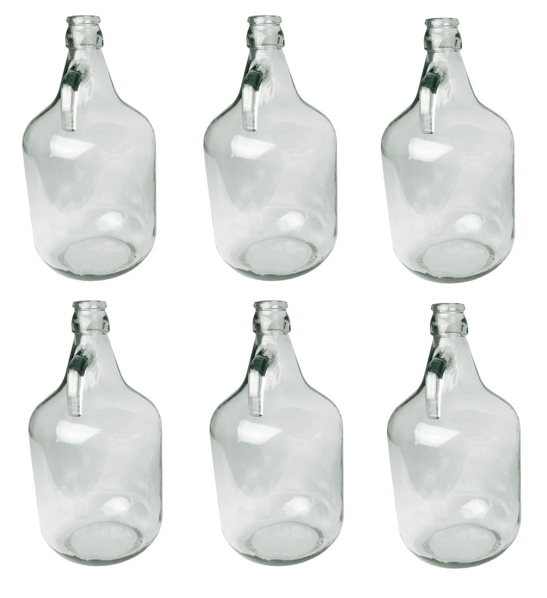 6 × 5L Glass Demijohns – Plain Bottles