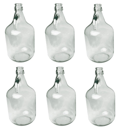 6 × 5L Glass Demijohns – Plain Bottles