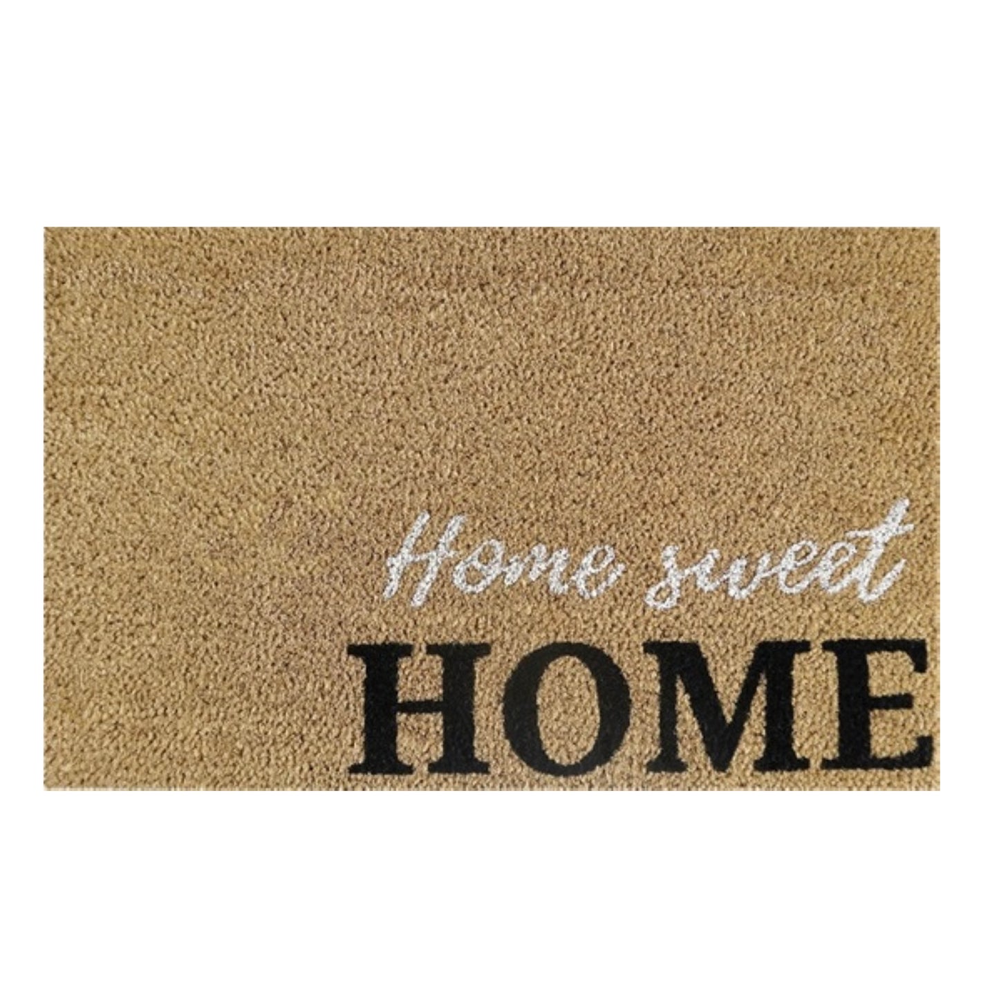 'Home Sweet Home' Coir Fibre Doormat with Rubber Backing (60cm x 40cm)