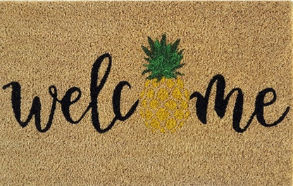 'Welcome' Coir Fibre Doormat with Rubber Backing (60cm x 40cm)