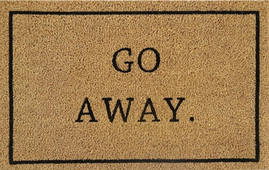 'Go Away' Coir Fibre Doormat with Rubber Backing (60cm x 40cm)
