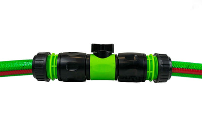 Inline Hose Valve Kit – 2 Valves & 4 Connectors, Green & Black
