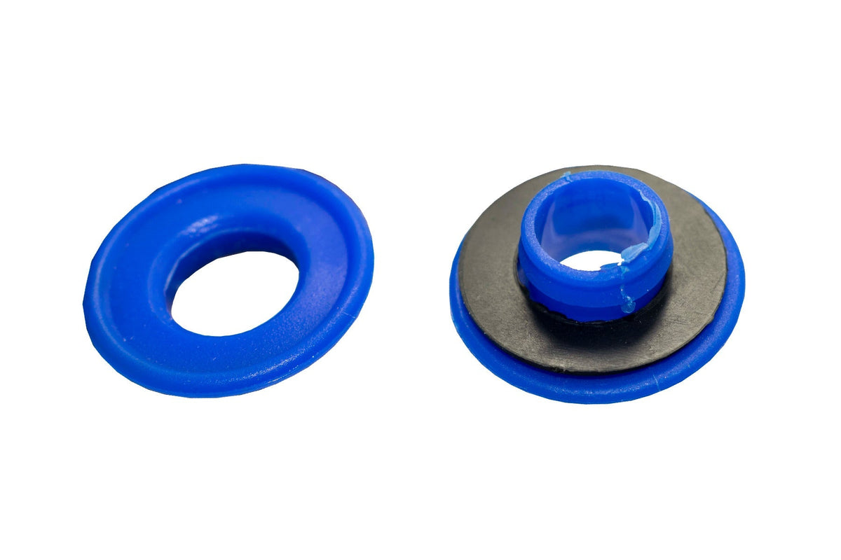 Blue Snap-On Plastic Tarpaulin Eyelets – Pack of 10