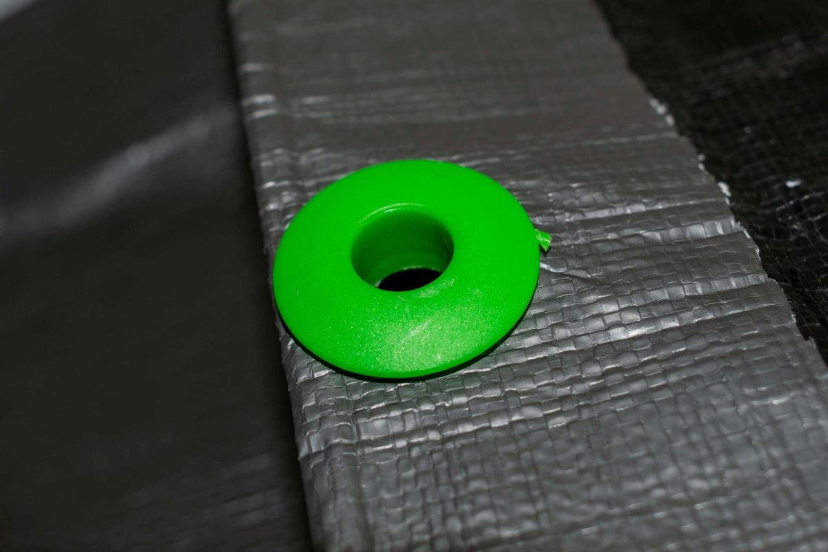Green Snap-On Plastic Tarpaulin Eyelets – Pack of 10