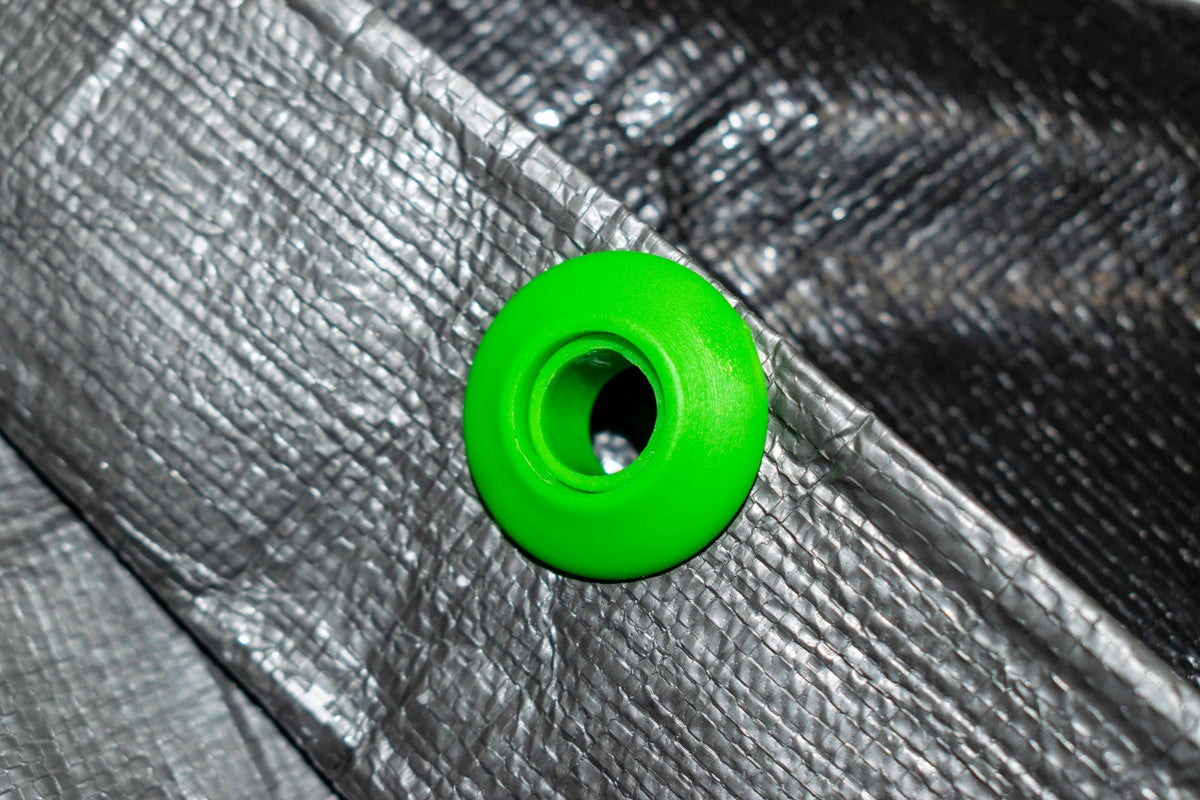 Green Snap-On Plastic Tarpaulin Eyelets – Pack of 10