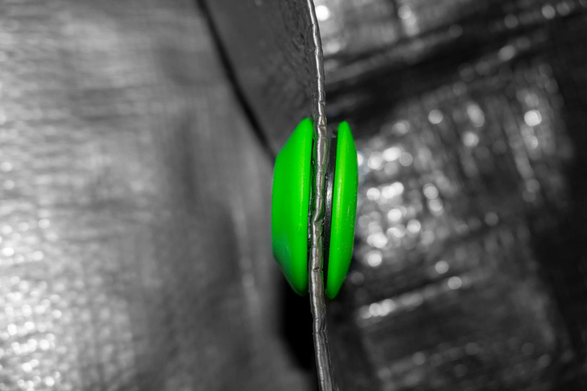 Green Snap-On Plastic Tarpaulin Eyelets – Pack of 10