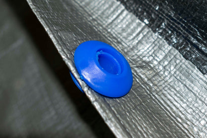 Blue Snap-On Plastic Tarpaulin Eyelets – Pack of 10