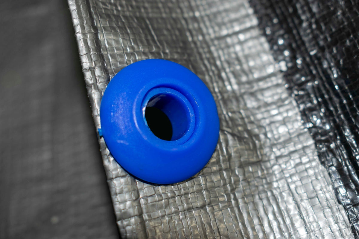 Blue Snap-On Plastic Tarpaulin Eyelets – Pack of 10