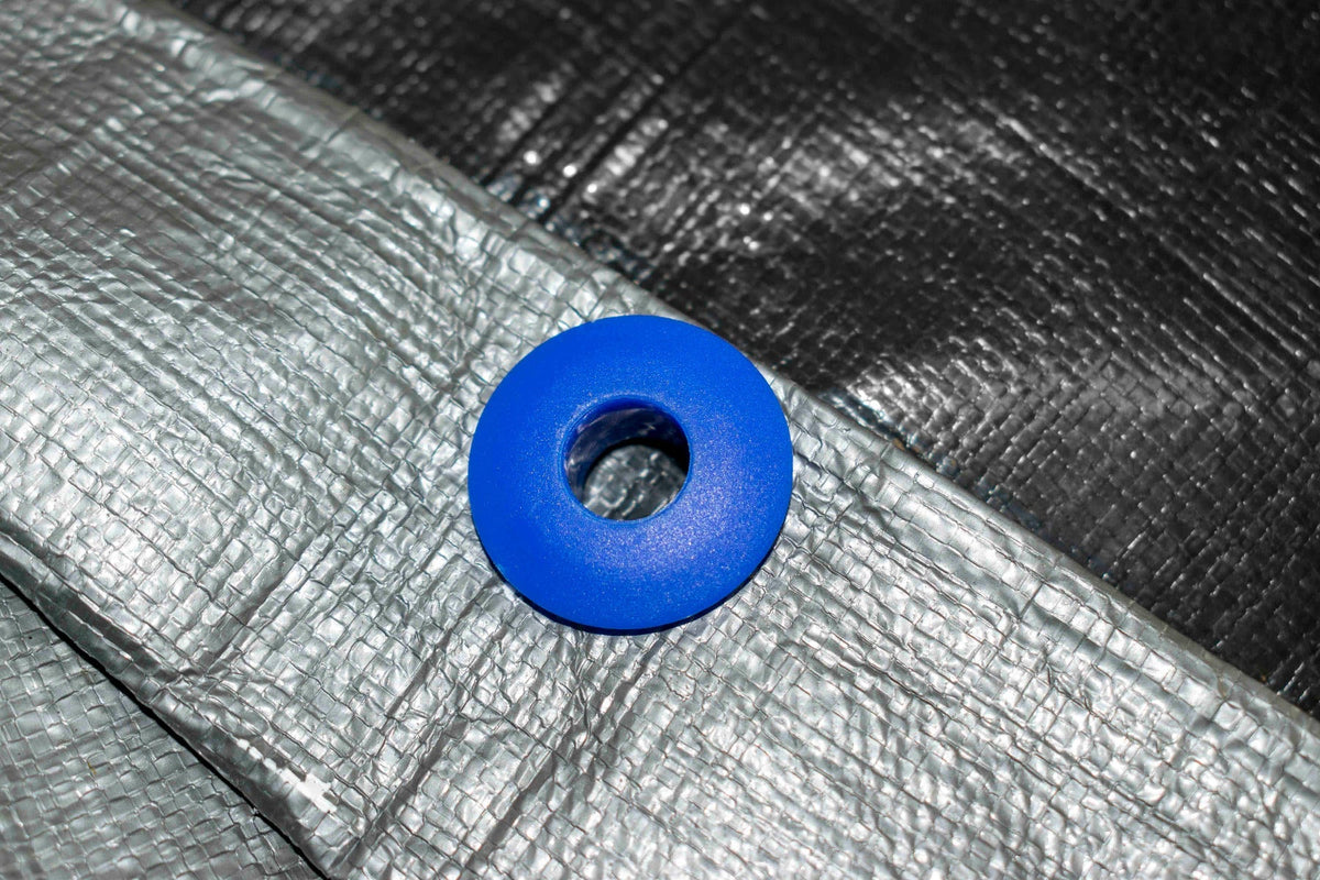 Blue Snap-On Plastic Tarpaulin Eyelets – Pack of 10