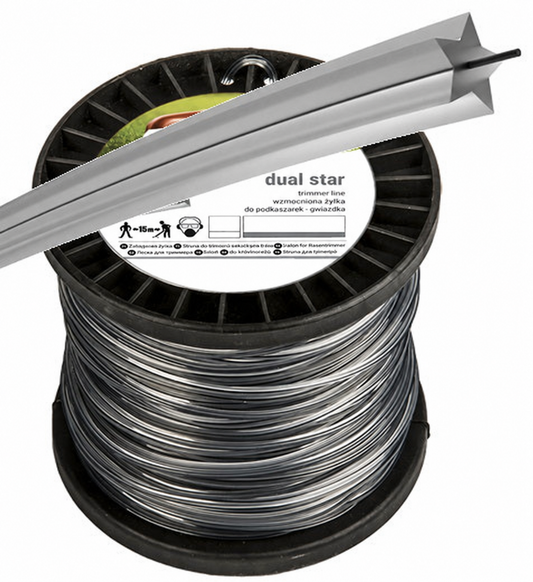 Bradas Dual Star Strimmer Line – 2.7mm × 507m (2.5kg Spool)