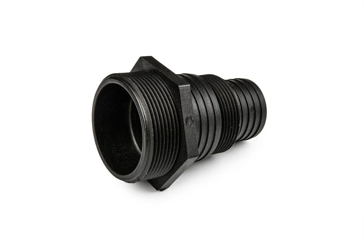 Stepped Tank Connector – 2″/1½″ BSP Male & Hose Barb Options