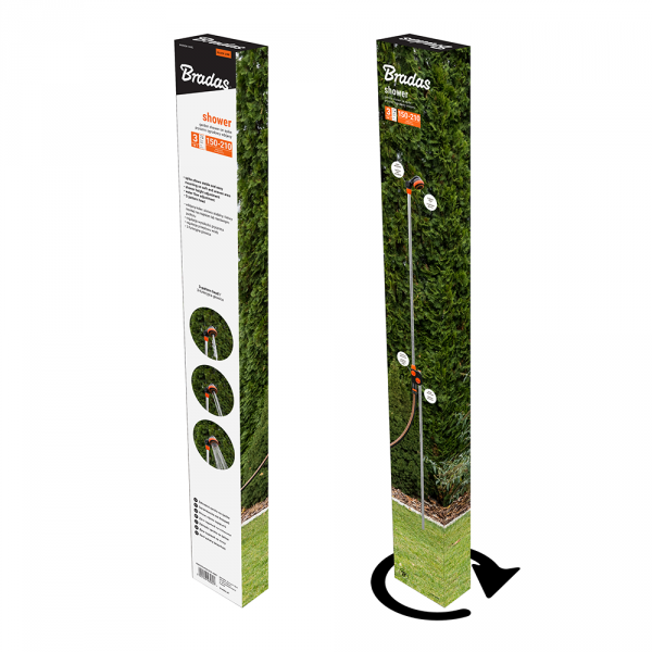 Black Line Garden Shower on Ground Stake – 150–210cm