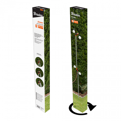 Black Line Garden Shower on Ground Stake – 150–210cm
