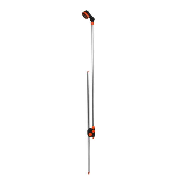 Black Line Garden Shower on Ground Stake – 150–210cm