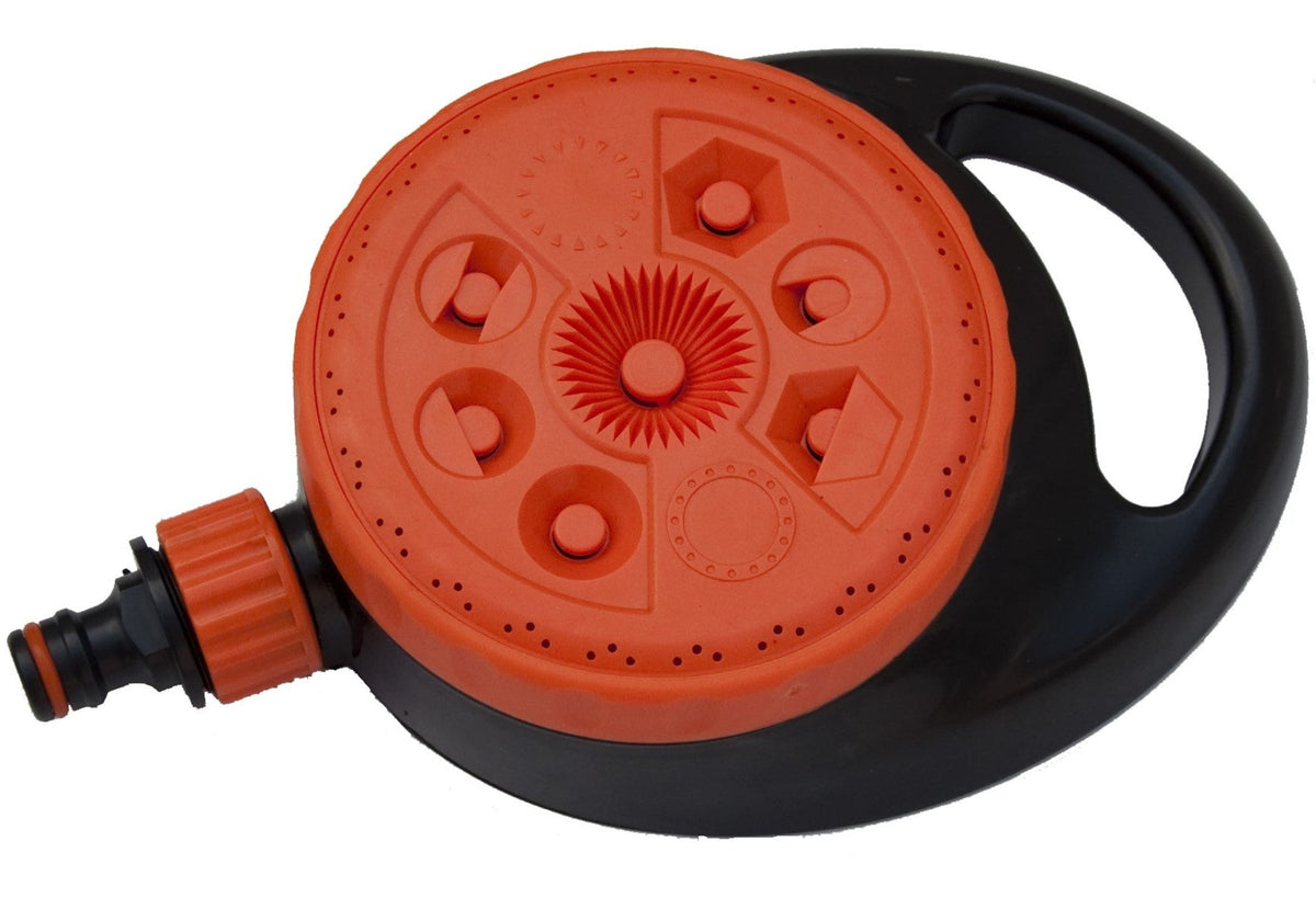 Bradas Eco Line 8-Pattern Static Sprinkler – Black & Orange