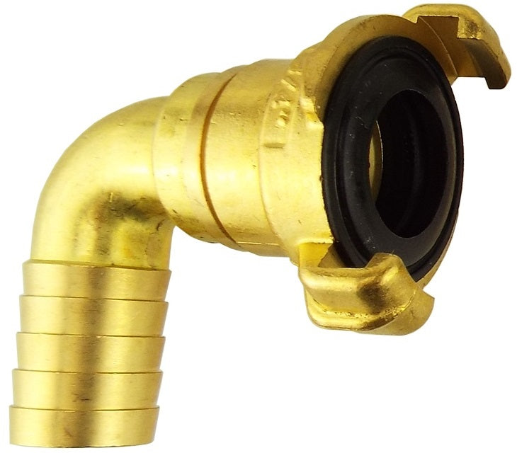 Brass Geka-Type Swivel Elbow – 19mm (¾″) Hose Barb