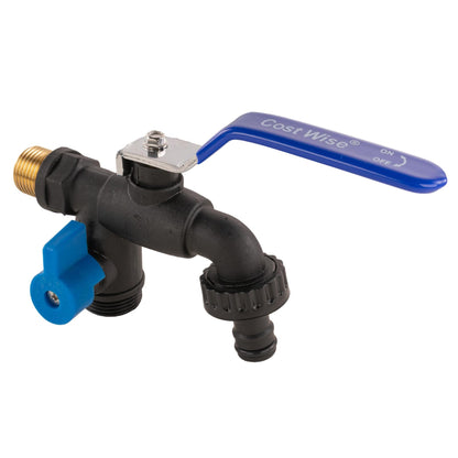 15mm Copper Wall-Mount Tap Kit – Double Lever Tap & PTFE