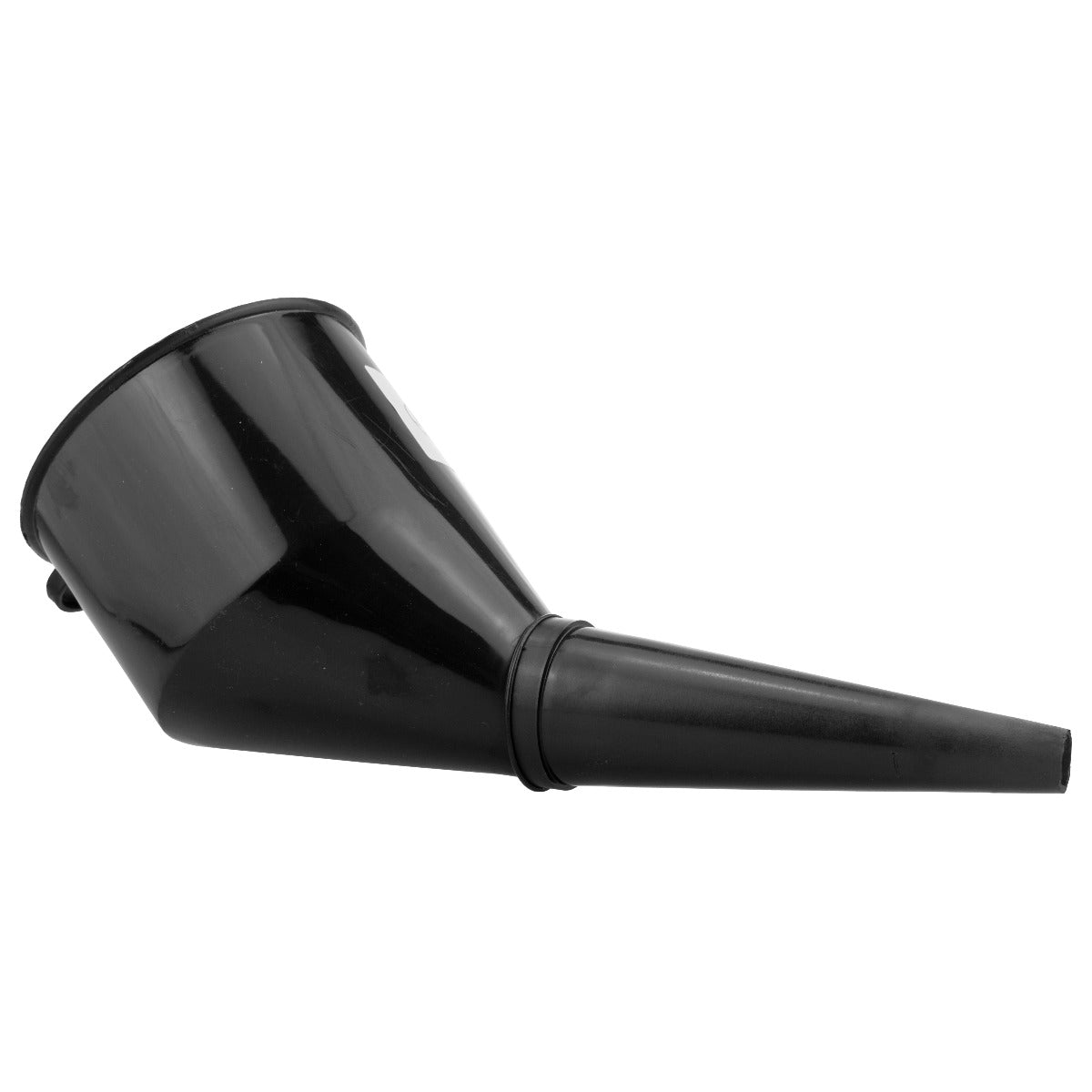 Angled Plastic Funnel with Mesh Filter – Black