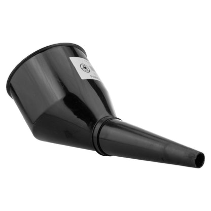 Angled Plastic Funnel with Mesh Filter – Black