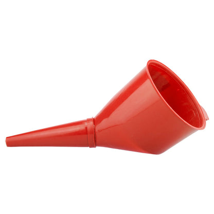Angled Plastic Funnel with Mesh Filter – Red