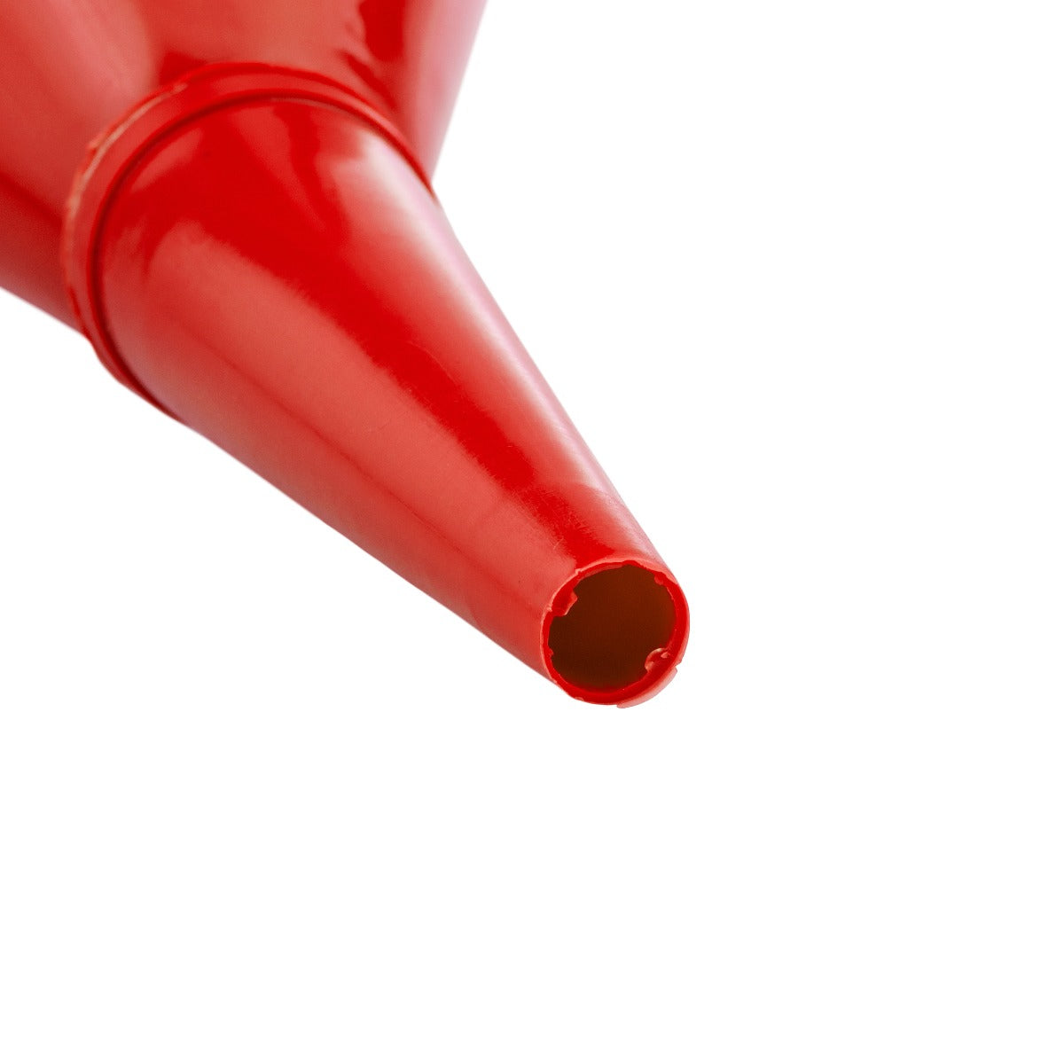 Angled Plastic Funnel with Mesh Filter – Red